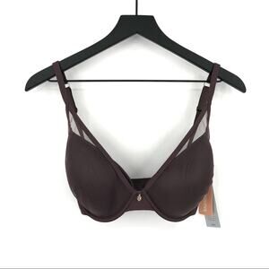 NWT THIRDLOVE Classic Contour Plunge Bra Purple 30G